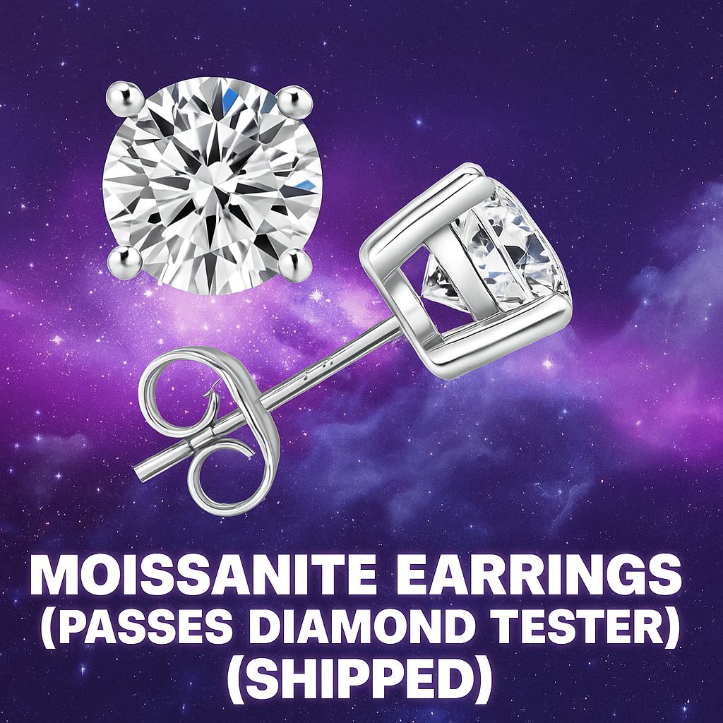NEW!! MOISSANITE EARRINGS *PASSES DIAMOND TESTER* (PREORDER)!!